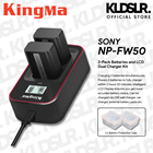 KingMa NP-FW50 2-Pack Battery and LCD Dual Charger Kit for Sony A7/ A7R2/ A7M2/ A6300/ A6000/ A5000